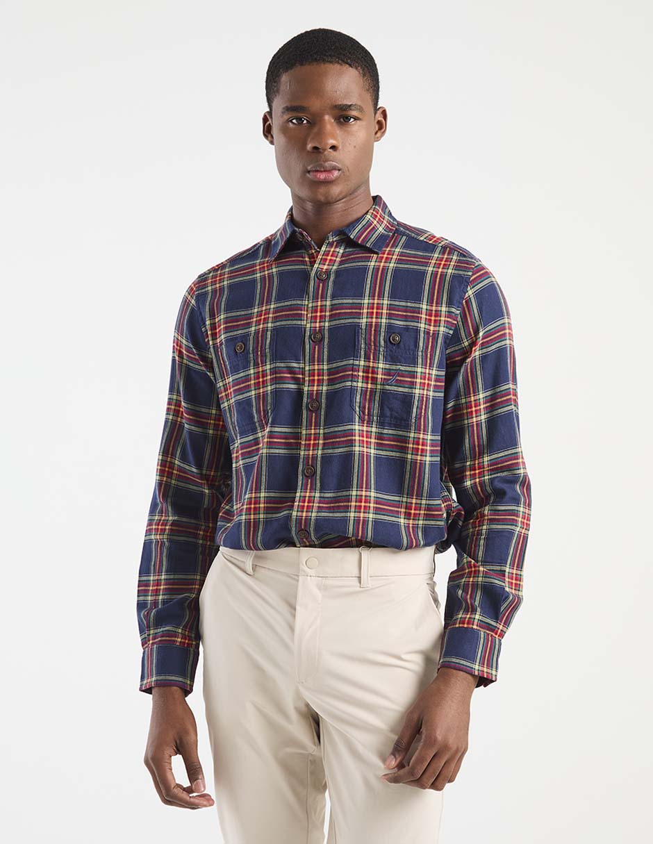 Camisa casual manga larga para hombre 1