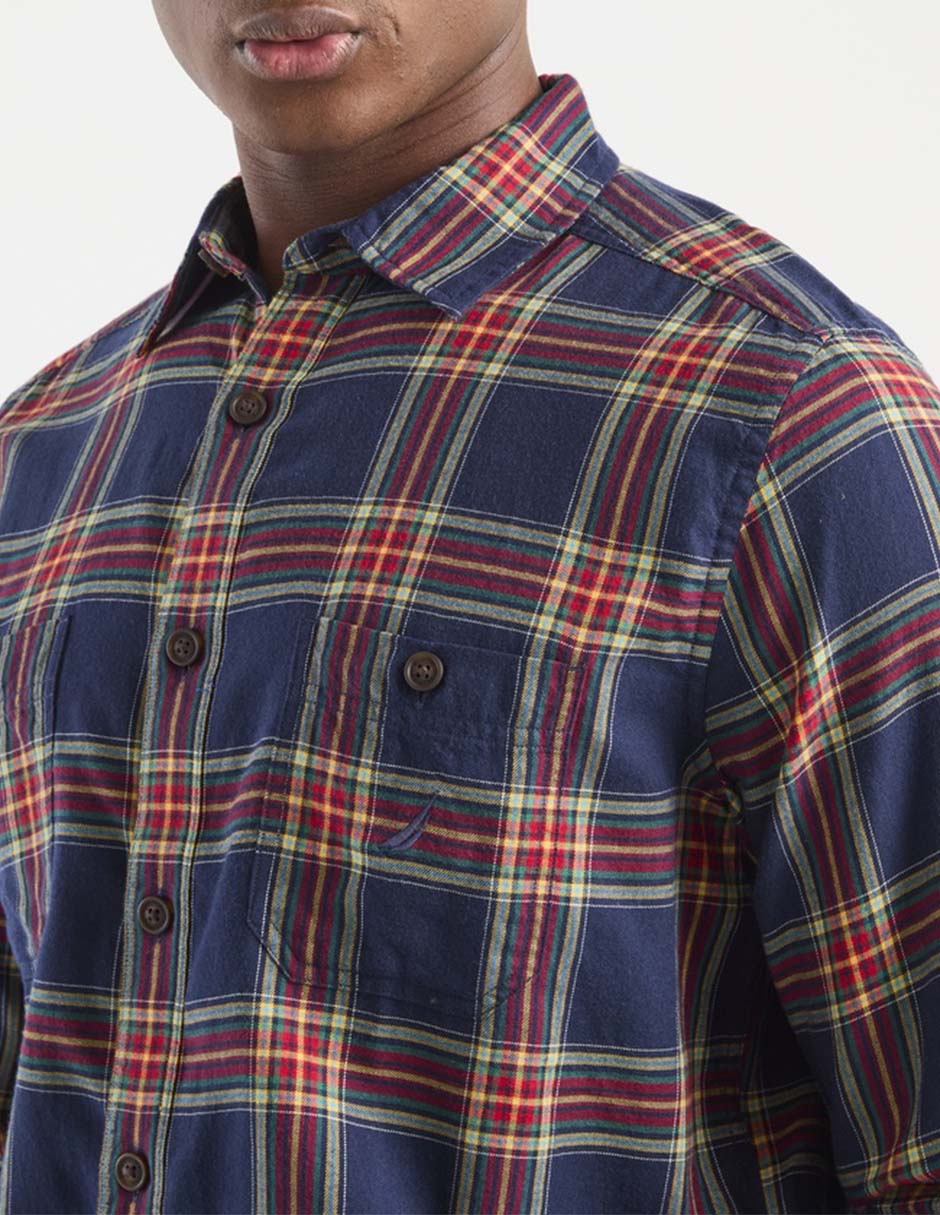 Camisa casual manga larga para hombre 7