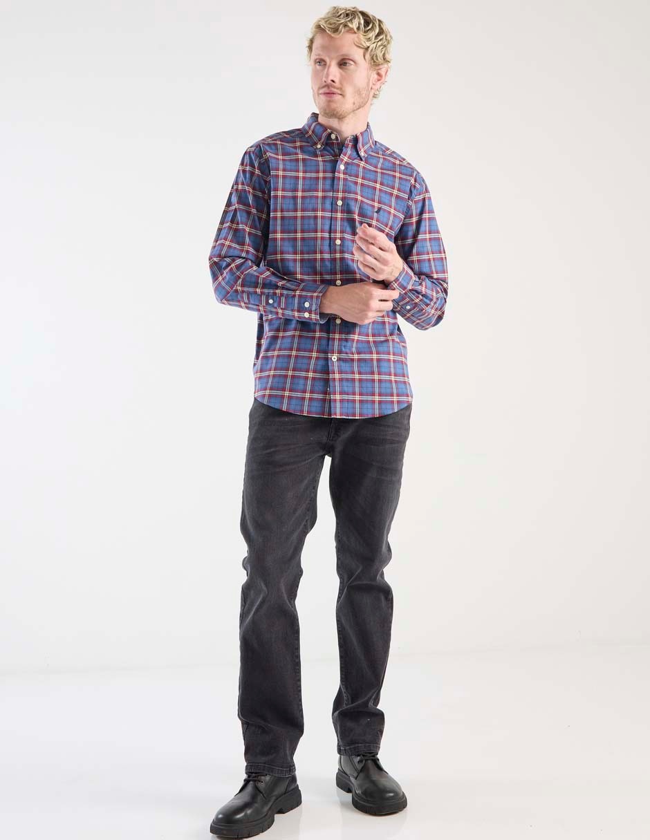 Camisa casual de algodón manga larga para hombre 6