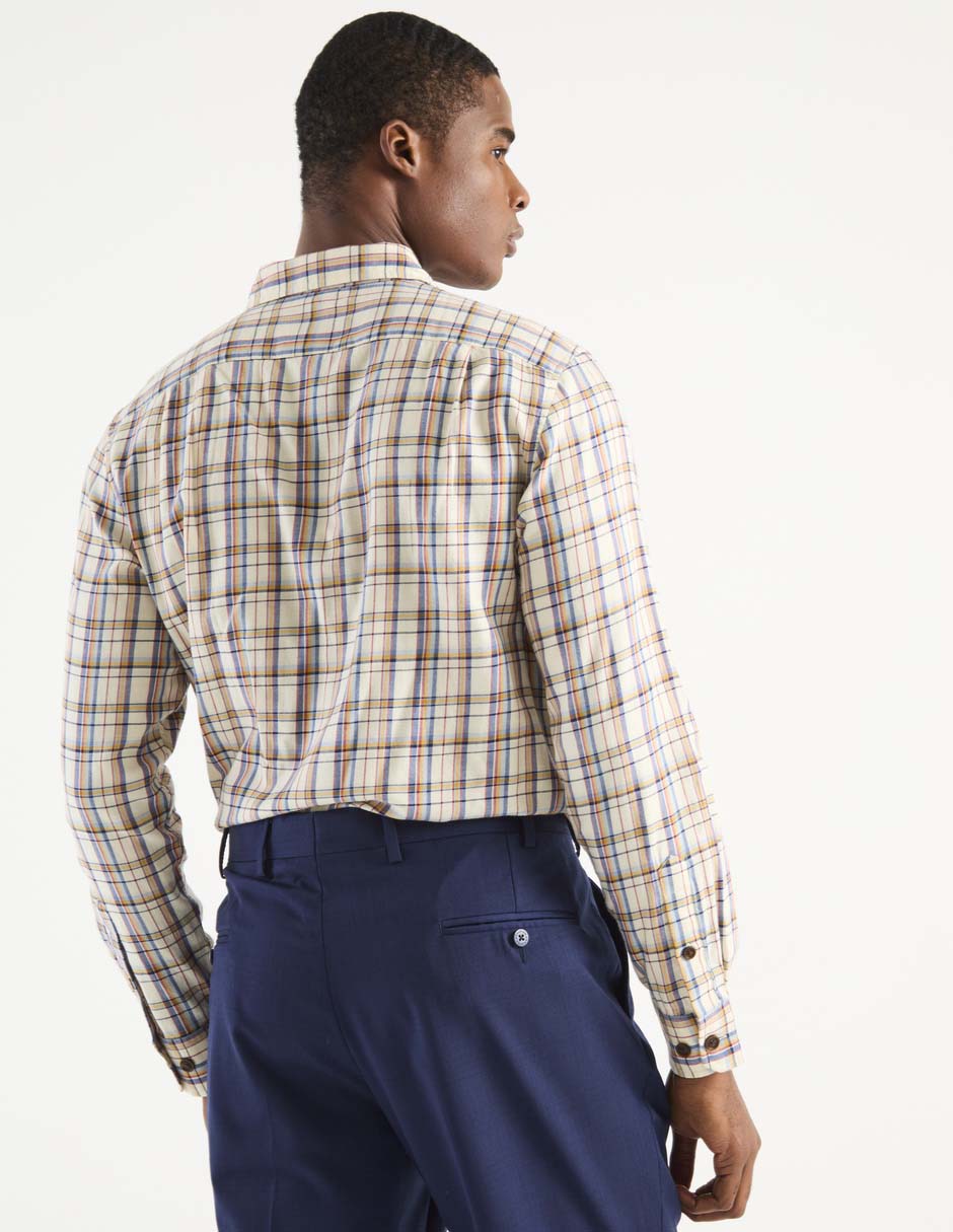 Camisa casual de algodón manga larga para hombre