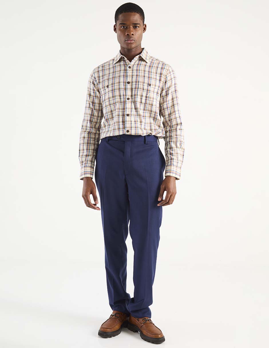 Camisa casual de algodón manga larga para hombre