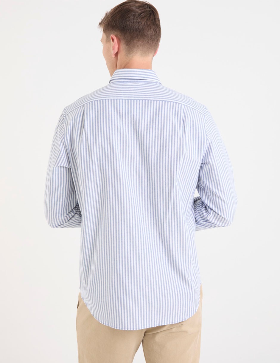 Camisa casual manga larga para hombre 5