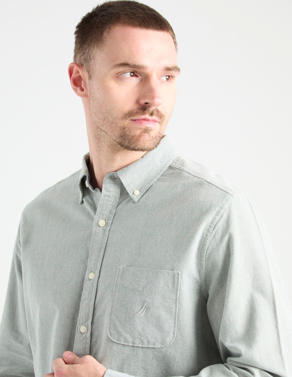 Camisa casual manga larga para hombre 4