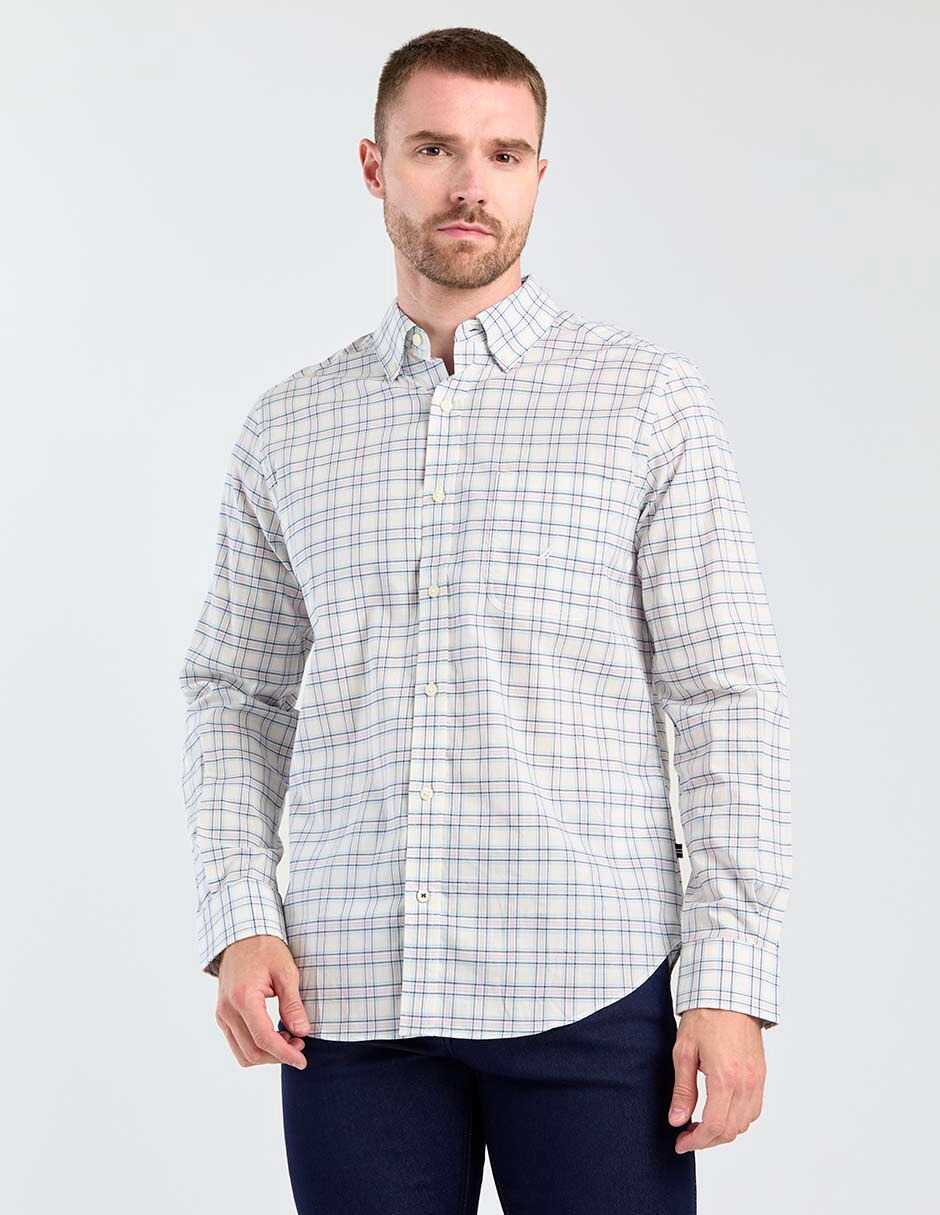 Camisa casual de algodón manga larga para hombre