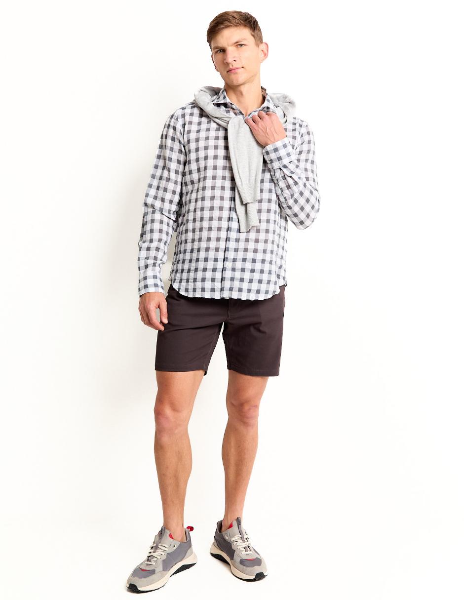Camisa casual de algodón manga larga para hombre