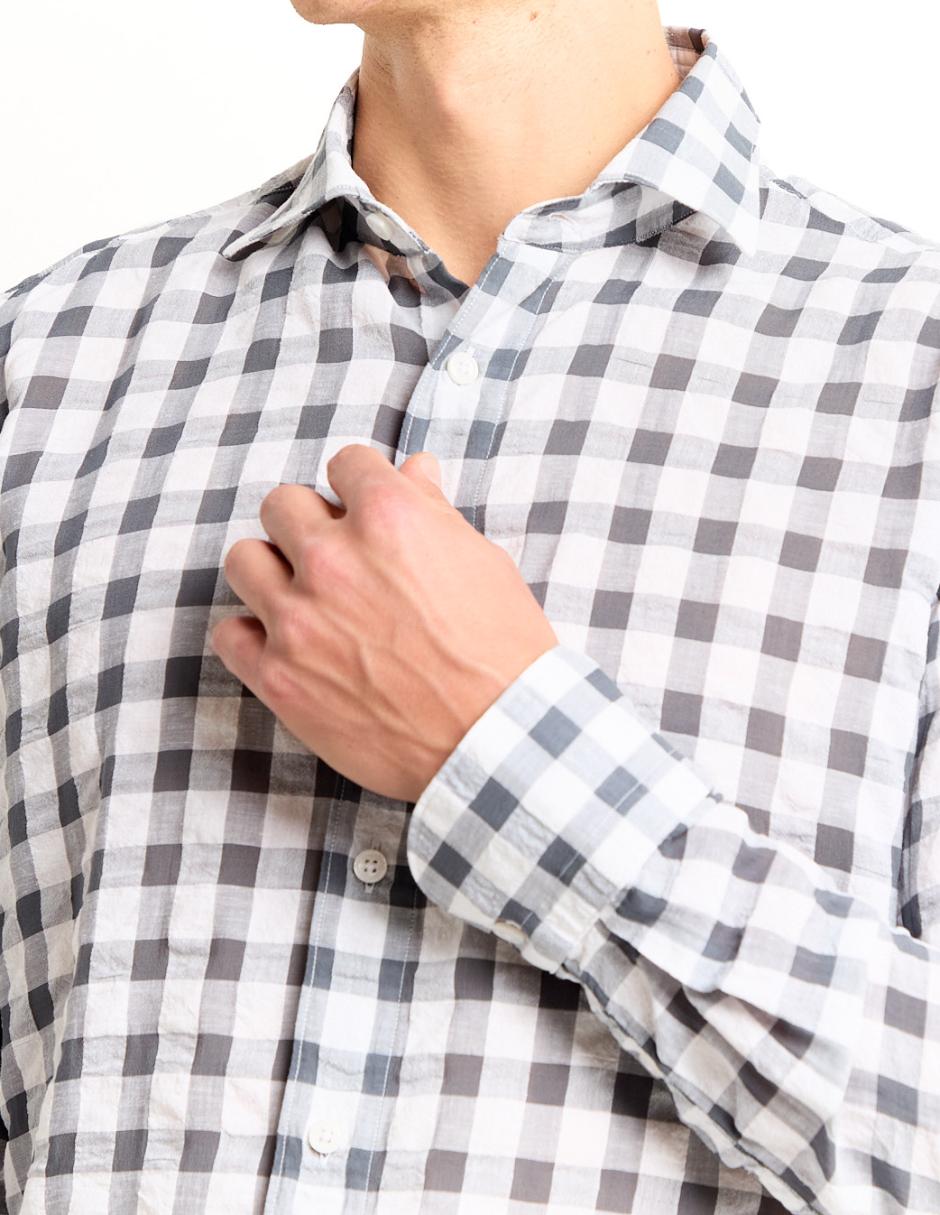 Camisa casual de algodón manga larga para hombre