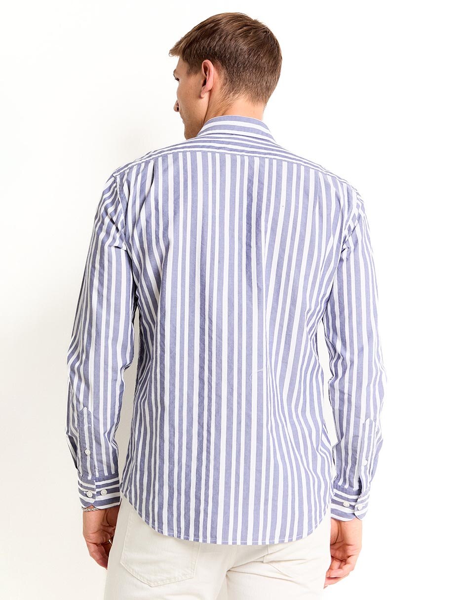Camisa casual de algodón manga larga para hombre
