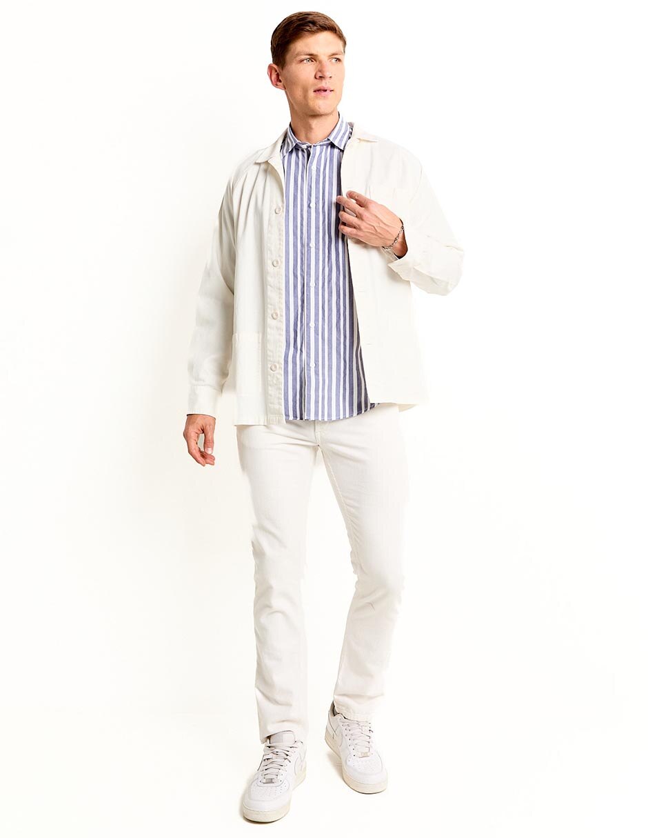 Camisa casual de algodón manga larga para hombre