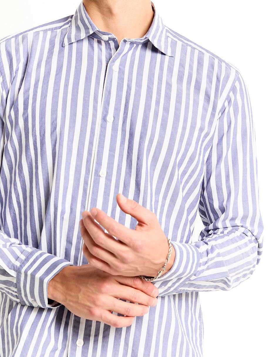 Camisa casual de algodón manga larga para hombre