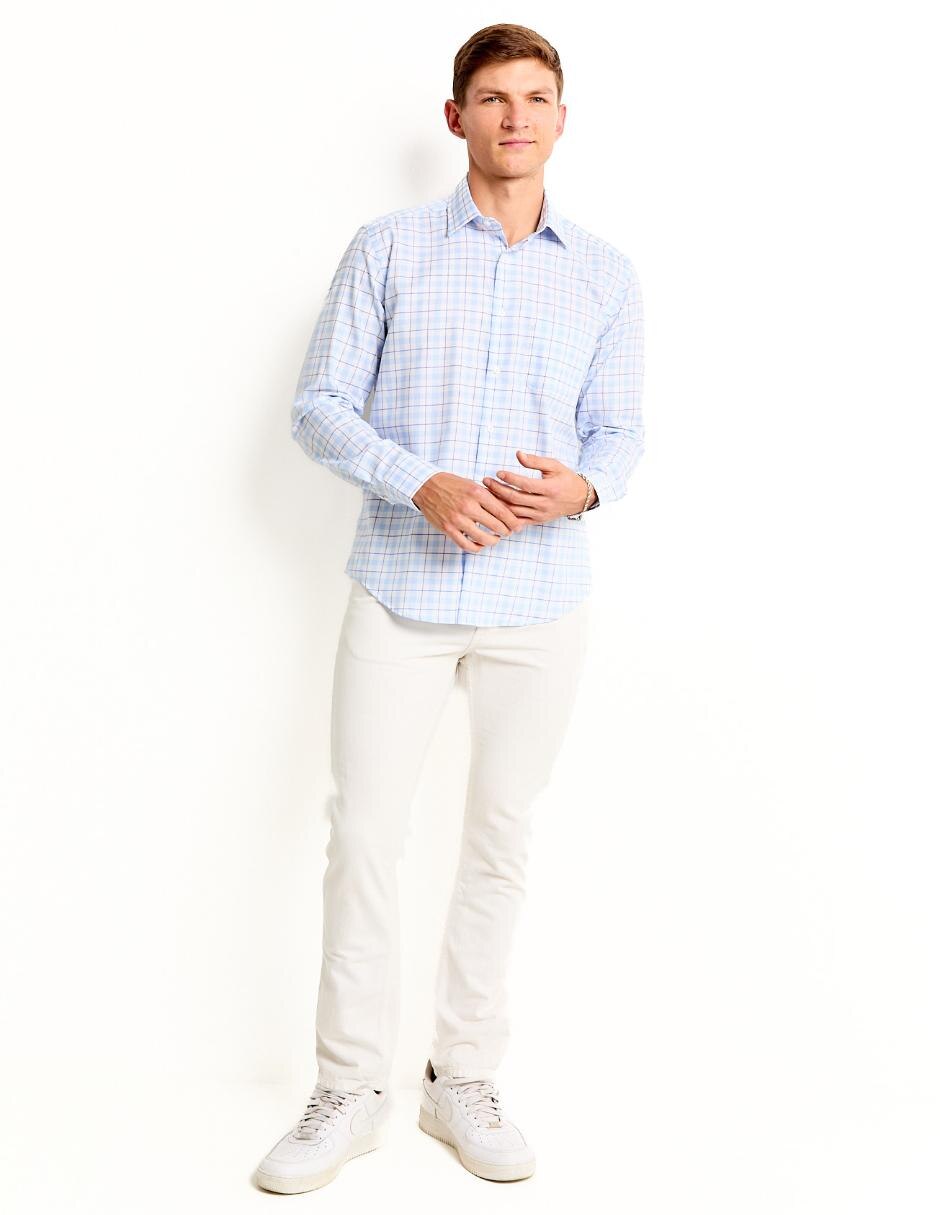 Camisa casual de algodón manga larga para hombre