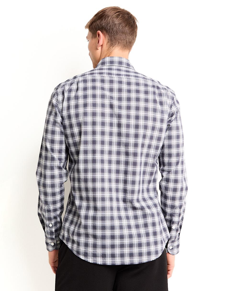 Camisa casual de algodón manga larga para hombre