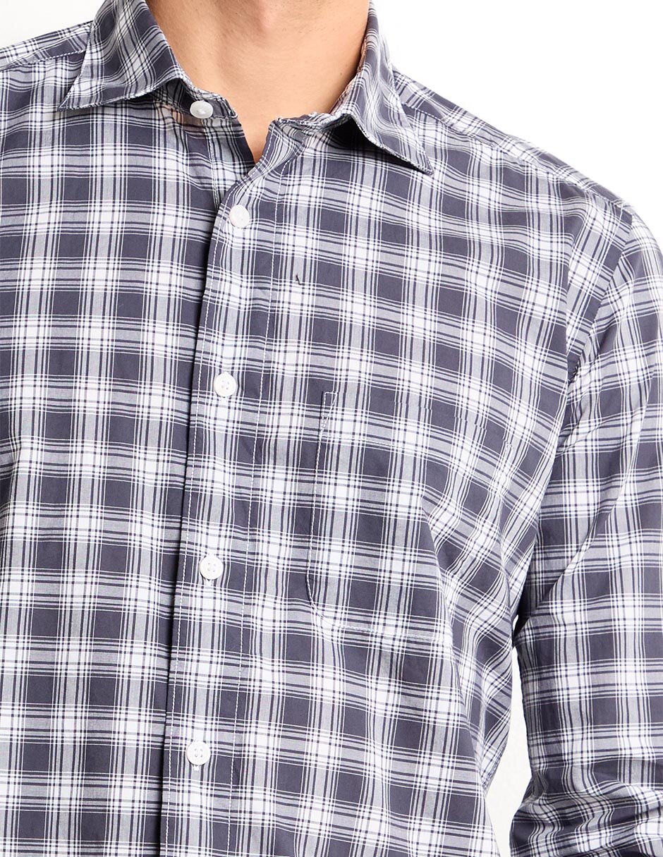 Camisa casual de algodón manga larga para hombre