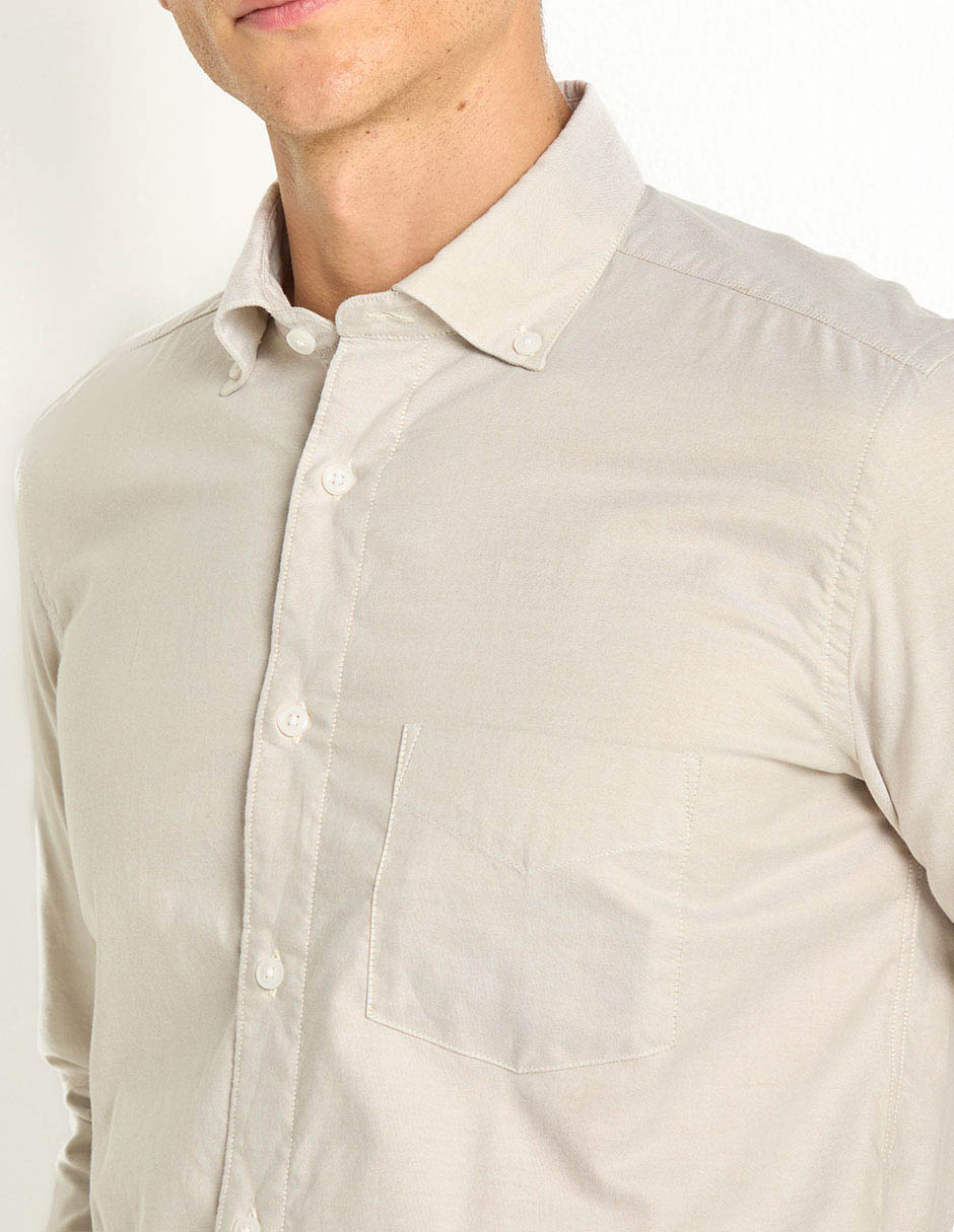 Camisa casual de algodón manga larga para hombre 4