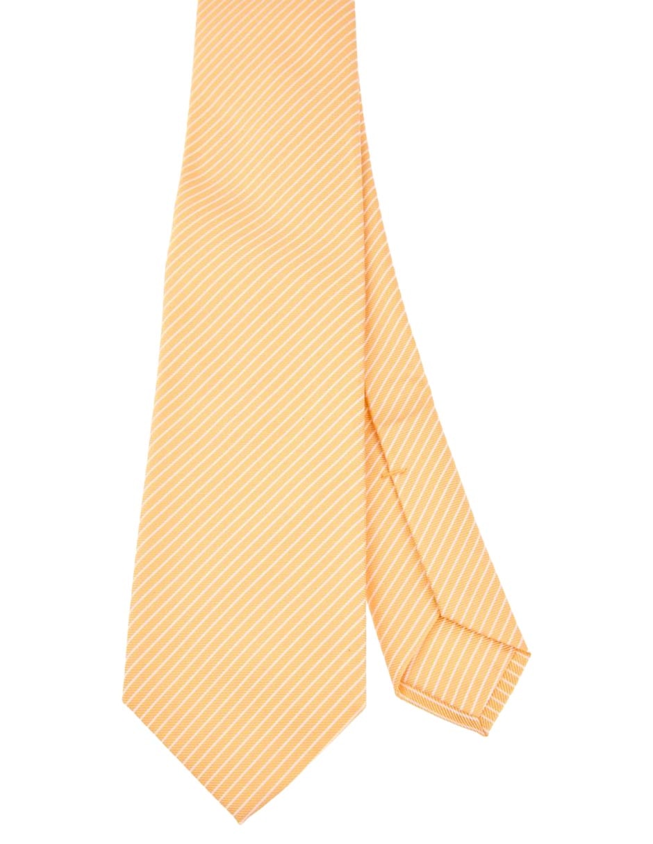 Corbata regular de seda estampado a rayas para hombre