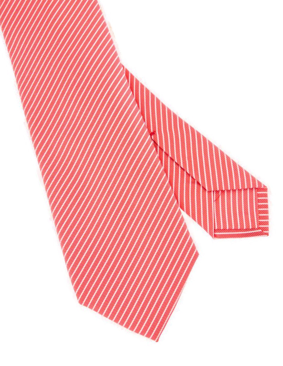 Corbata regular de seda estampado a rayas para hombre