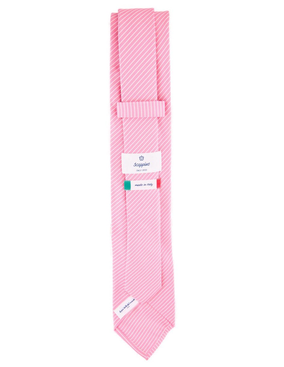 Corbata regular de seda estampado a rayas para hombre 2