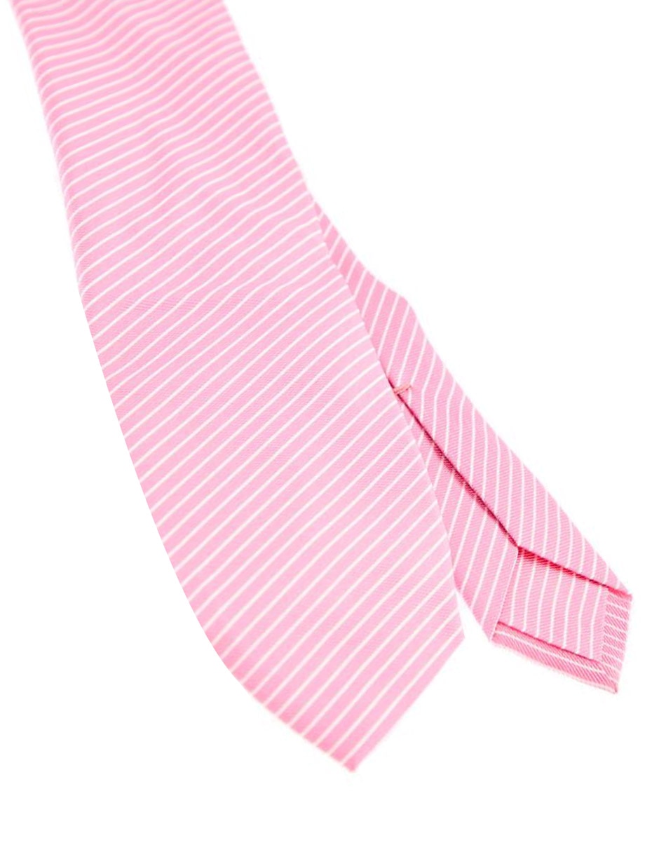 Corbata regular de seda estampado a rayas para hombre 3