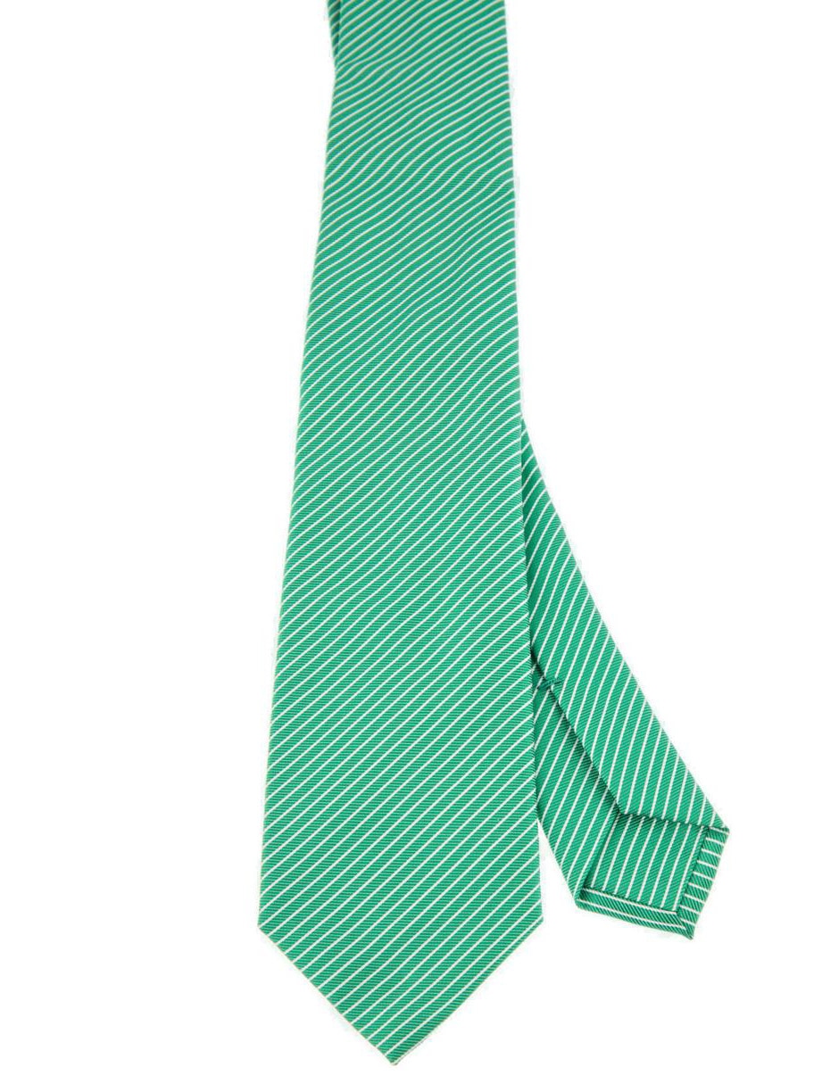 Corbata regular de seda estampado a rayas para hombre