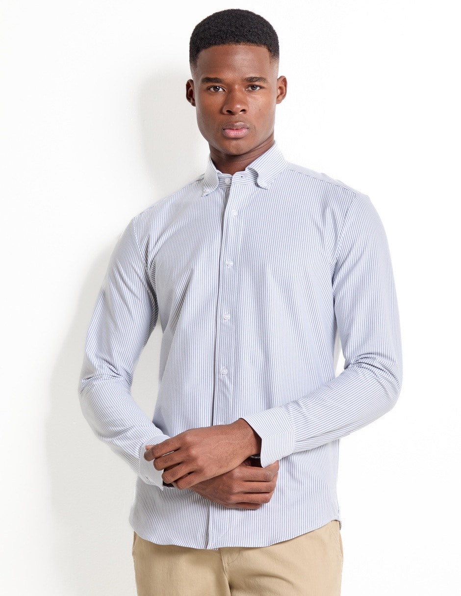 Camisa casual de algodón manga larga para hombre 1
