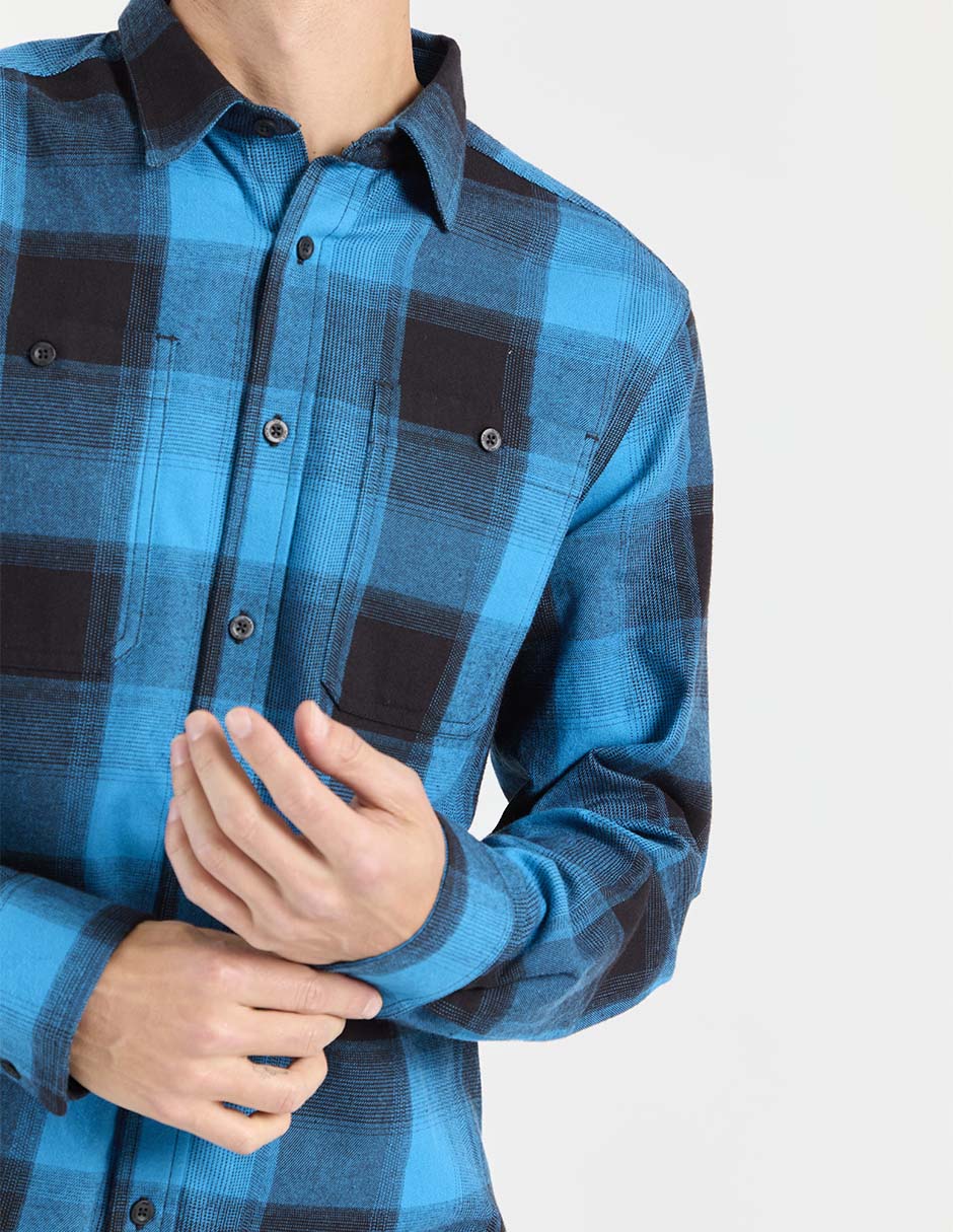 Camisa casual de algodón manga larga para hombre 7