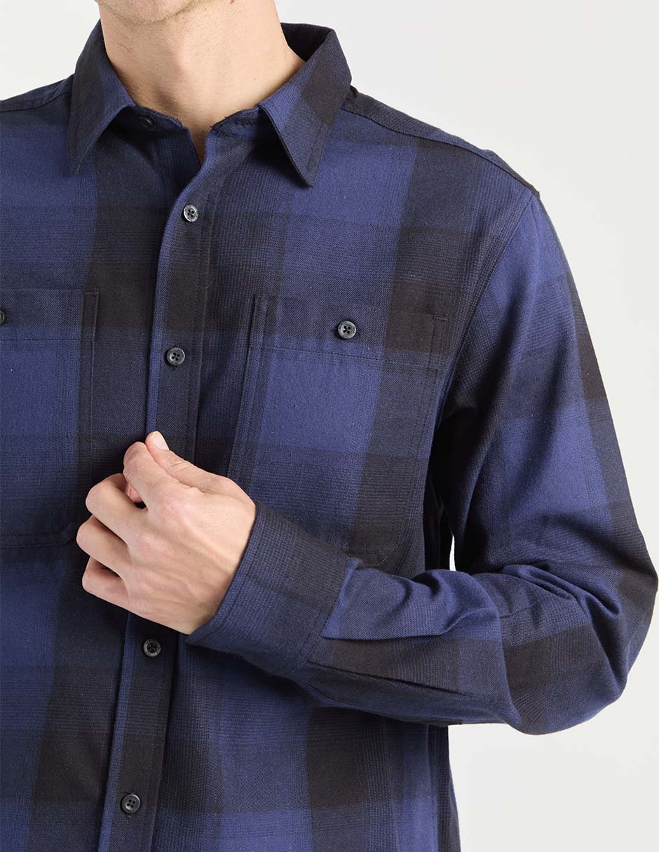 Camisa casual de algodón manga larga para hombre 7