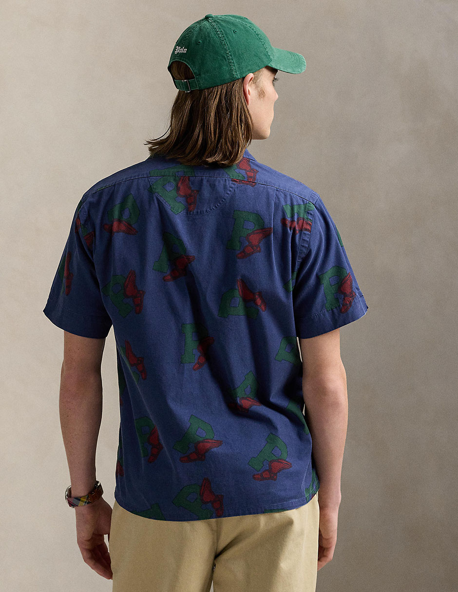 Camisa casual de algodón manga corta para hombre