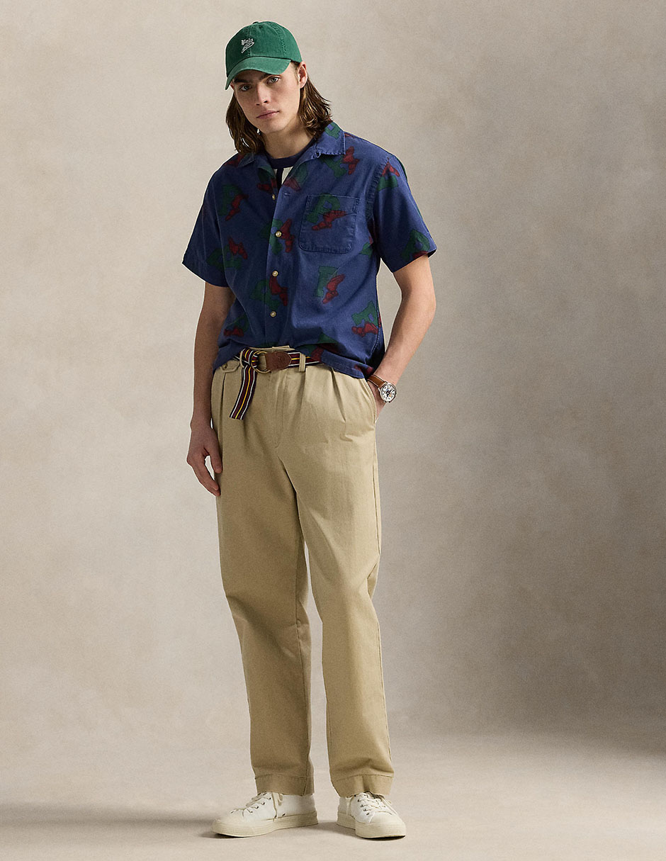 Camisa casual de algodón manga corta para hombre