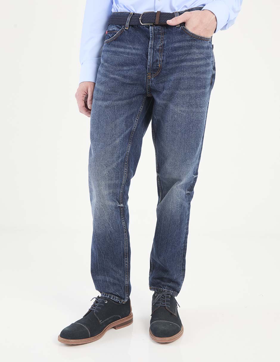 Jeans baggy Hugo lavado whisker para hombre