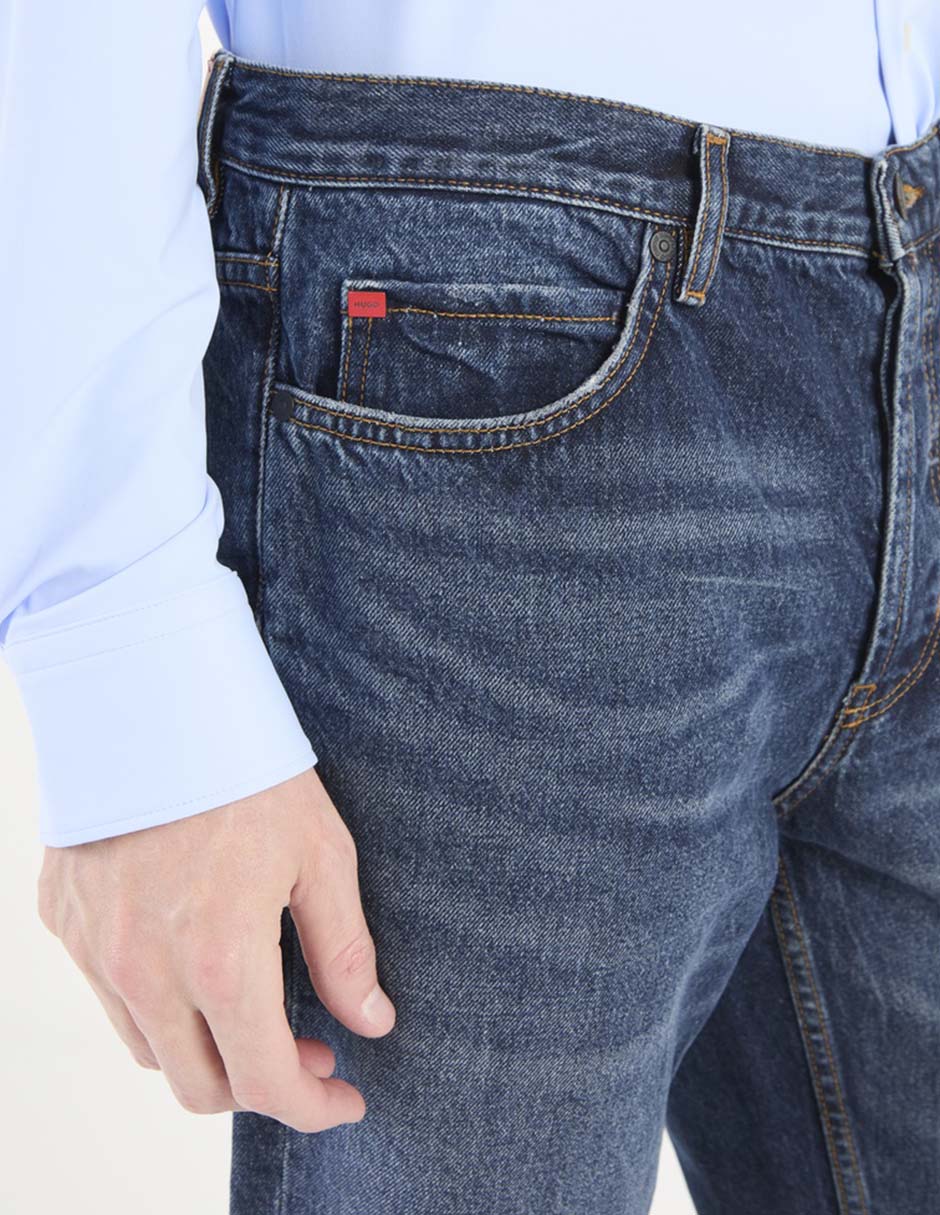 Jeans baggy Hugo lavado whisker para hombre