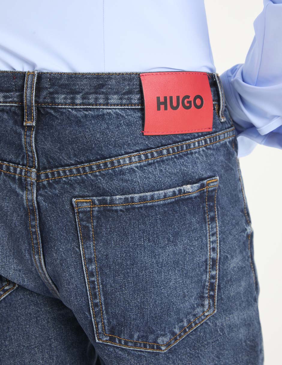 Jeans baggy Hugo lavado whisker para hombre