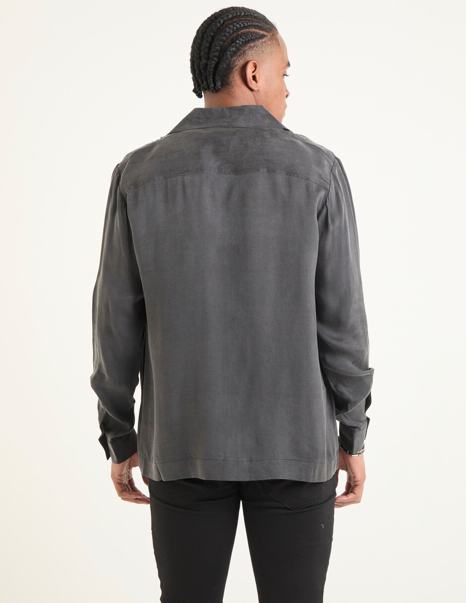 Camisa casual manga larga para hombre 5