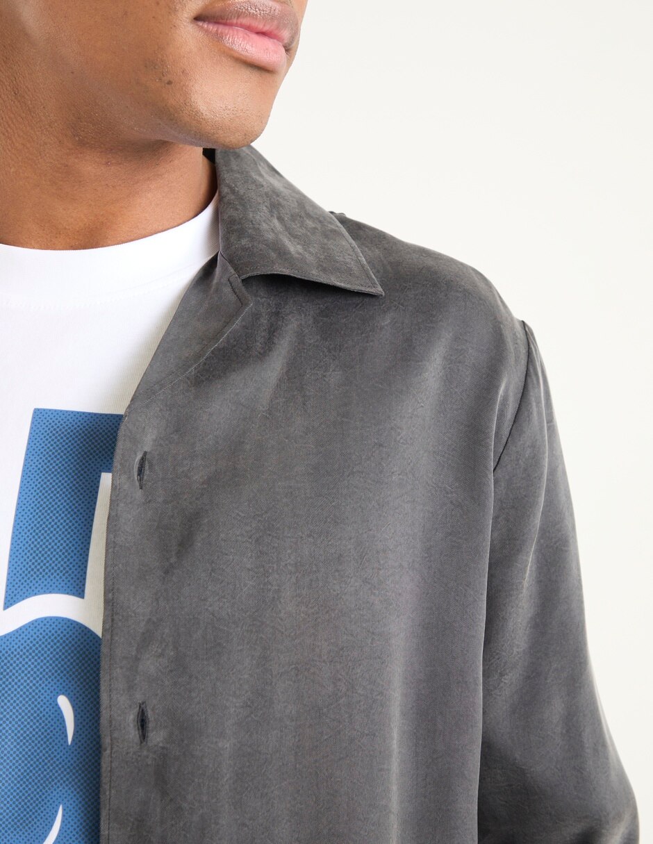 Camisa casual manga larga para hombre 7