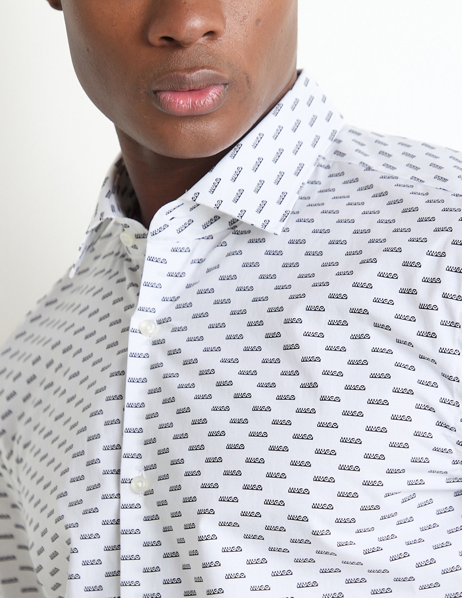 Camisa casual Hugo de algodón manga larga para hombre