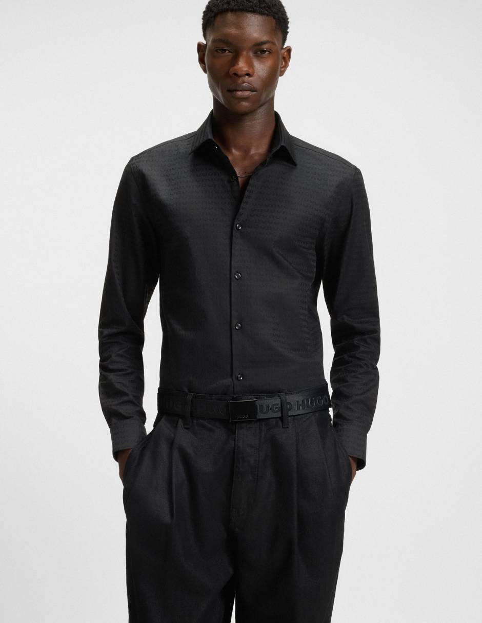 Camisa casual de algodón manga larga para hombre