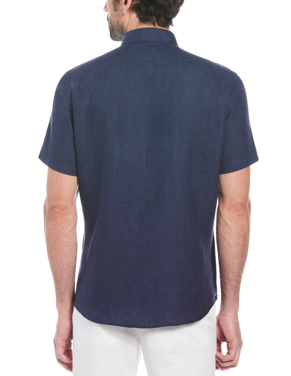 Camisa casual Original Penguin de lino manga corta para hombre