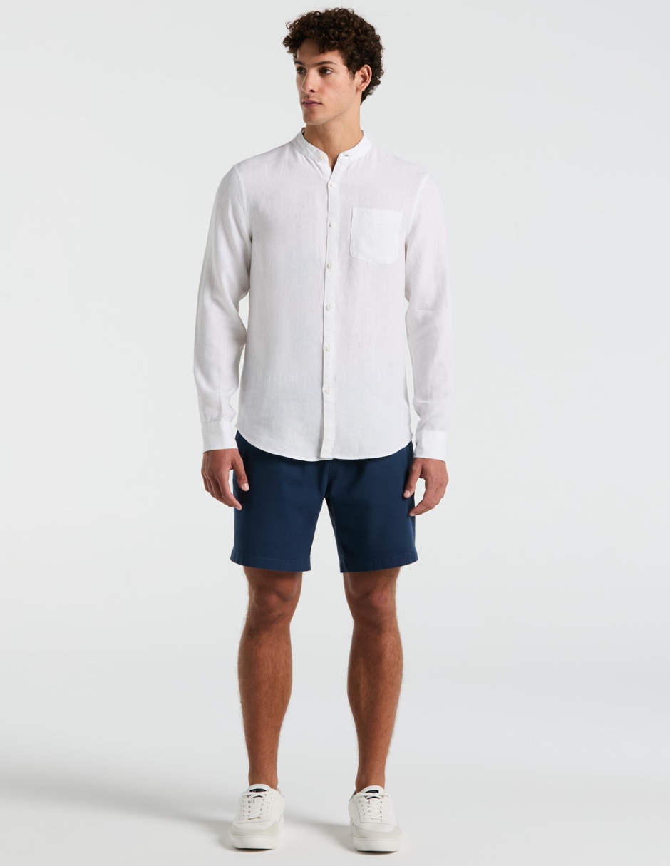 Camisa casual Original Penguin de lino manga larga para hombre