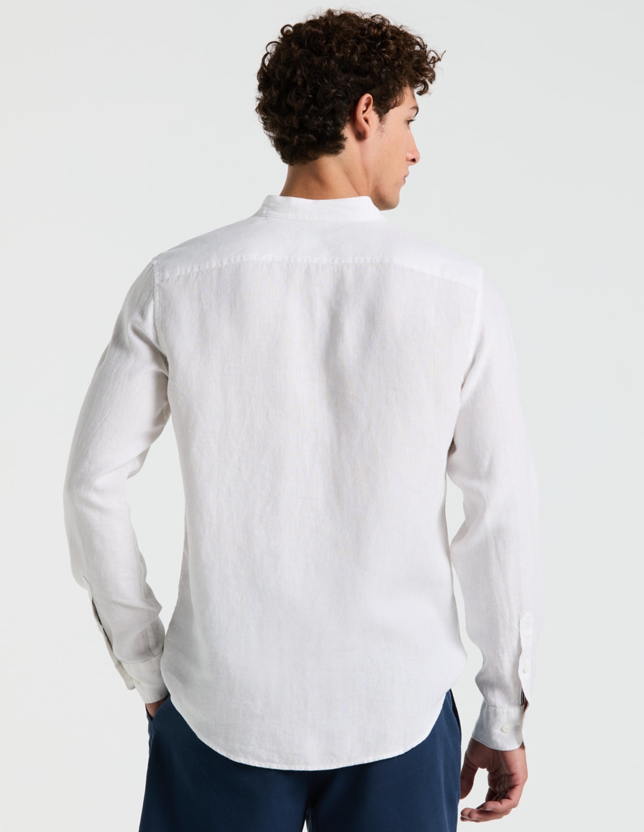 Camisa casual Original Penguin de lino manga larga para hombre