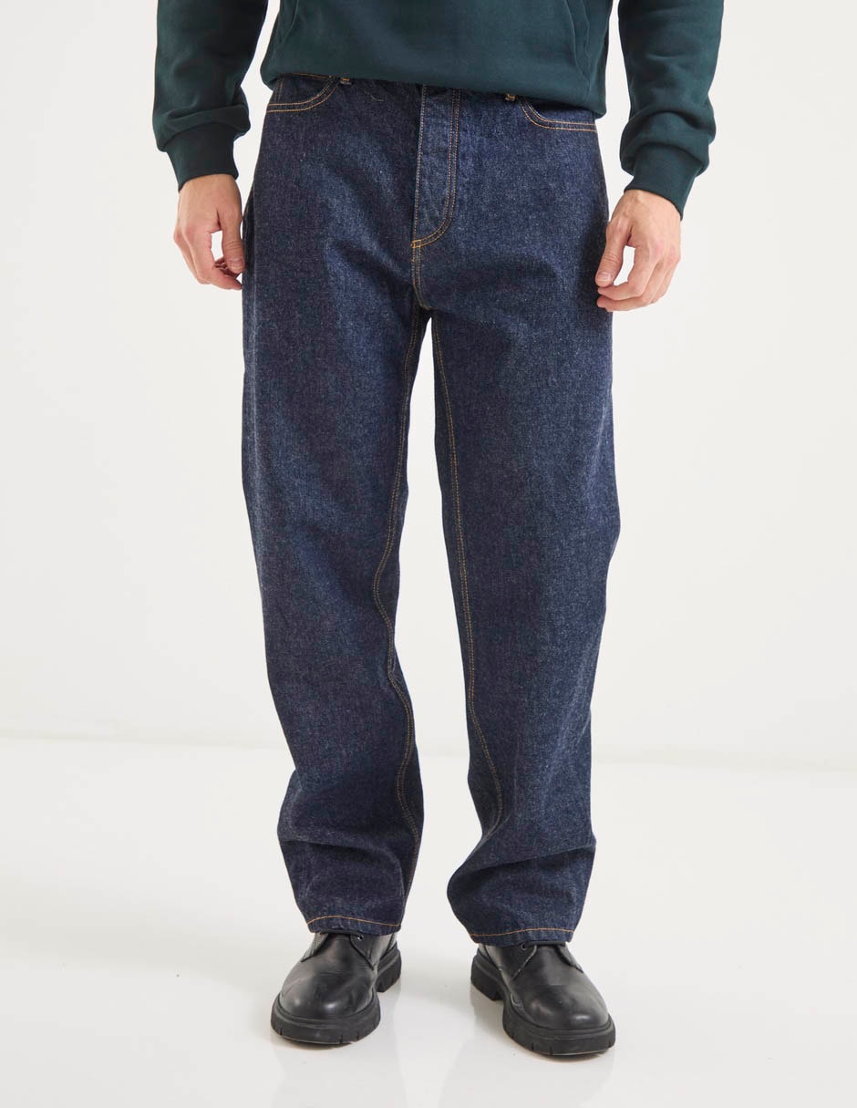 Jeans straight lavado obscuro para hombre 1