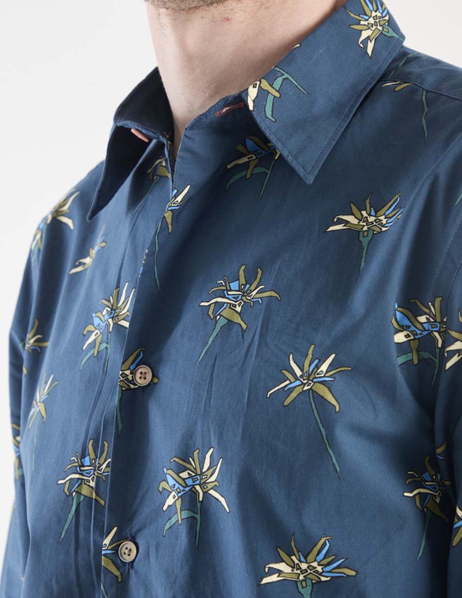 Camisa casual de algodón manga larga para hombre 7