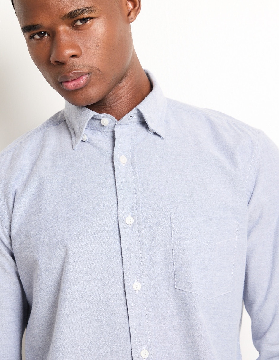 Camisa de vestir de algodón manga larga para hombre 4