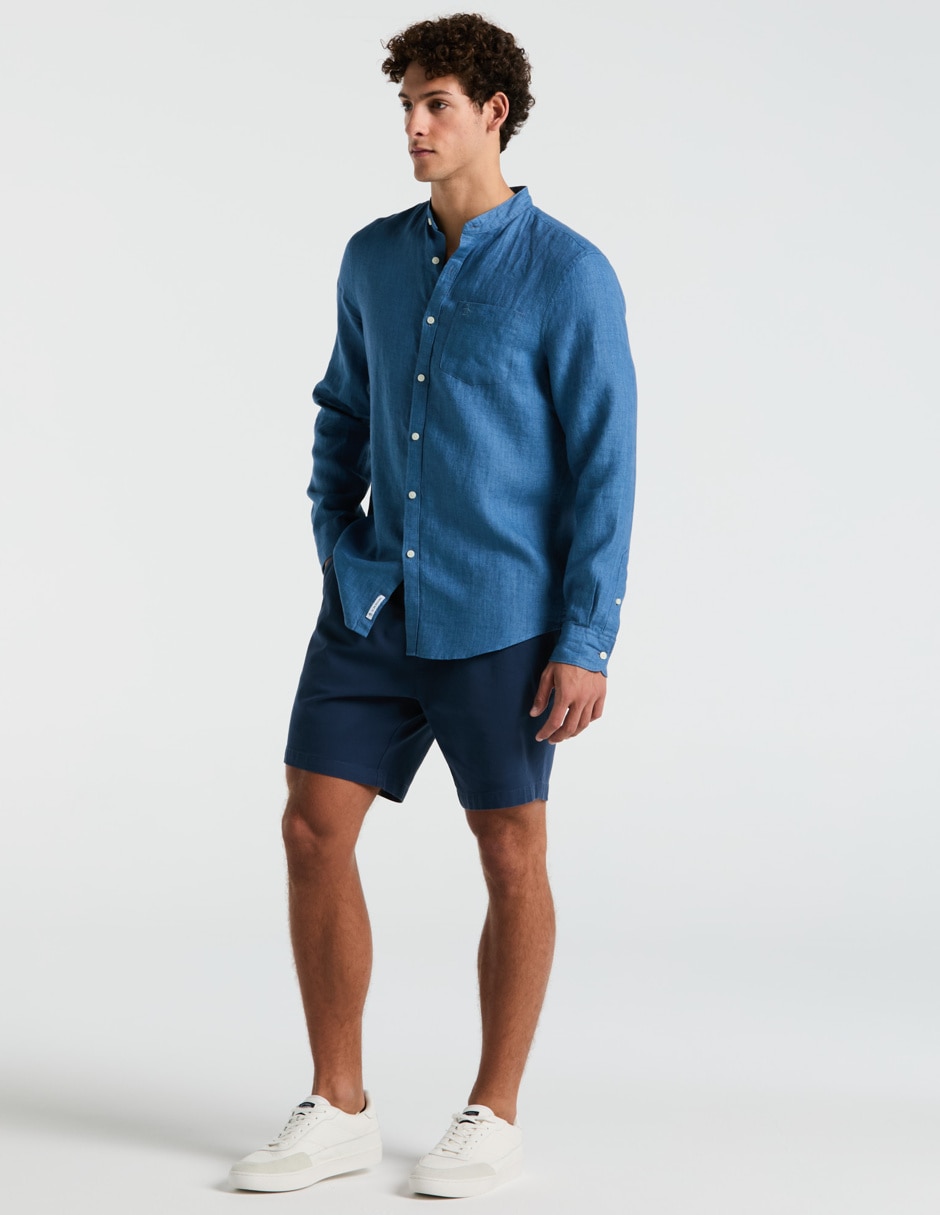Camisa casual Original Penguin de lino manga larga para hombre