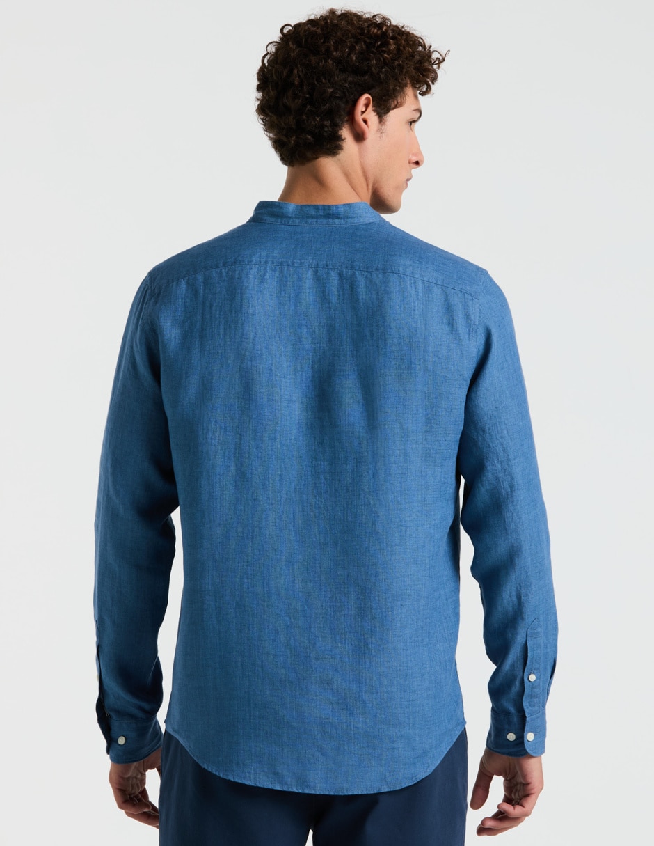 Camisa casual Original Penguin de lino manga larga para hombre