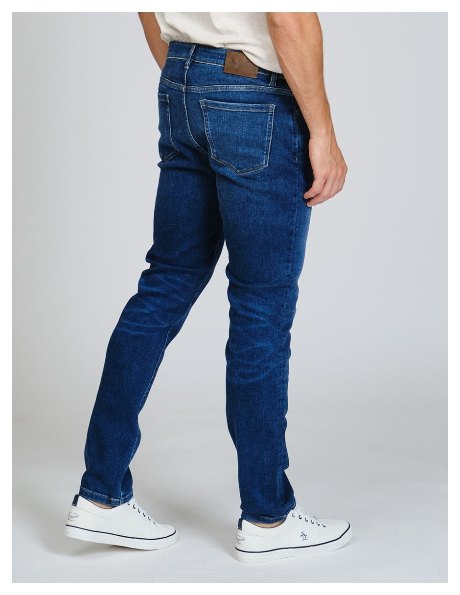 Jeans straight lavado medio para hombre 2