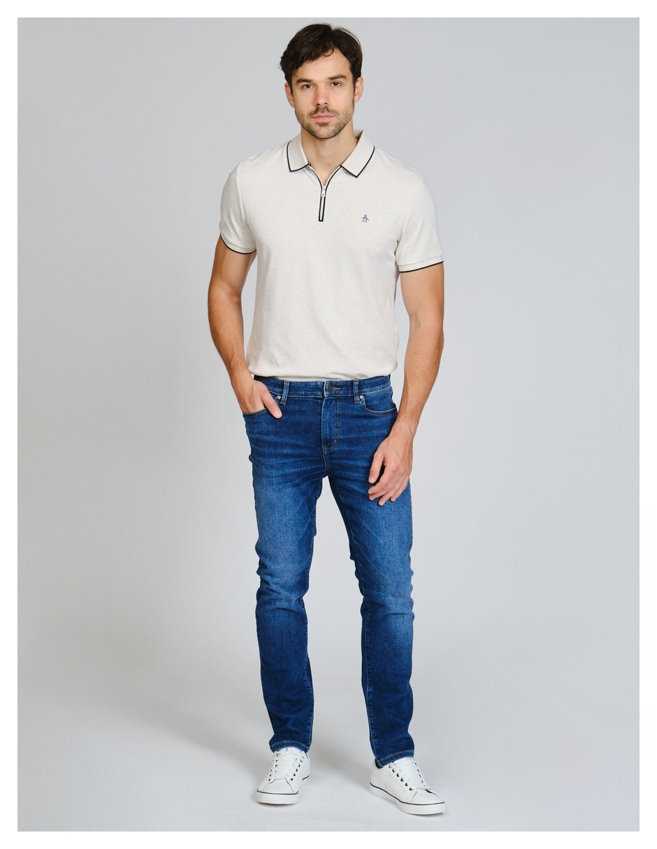Jeans straight lavado medio para hombre 3