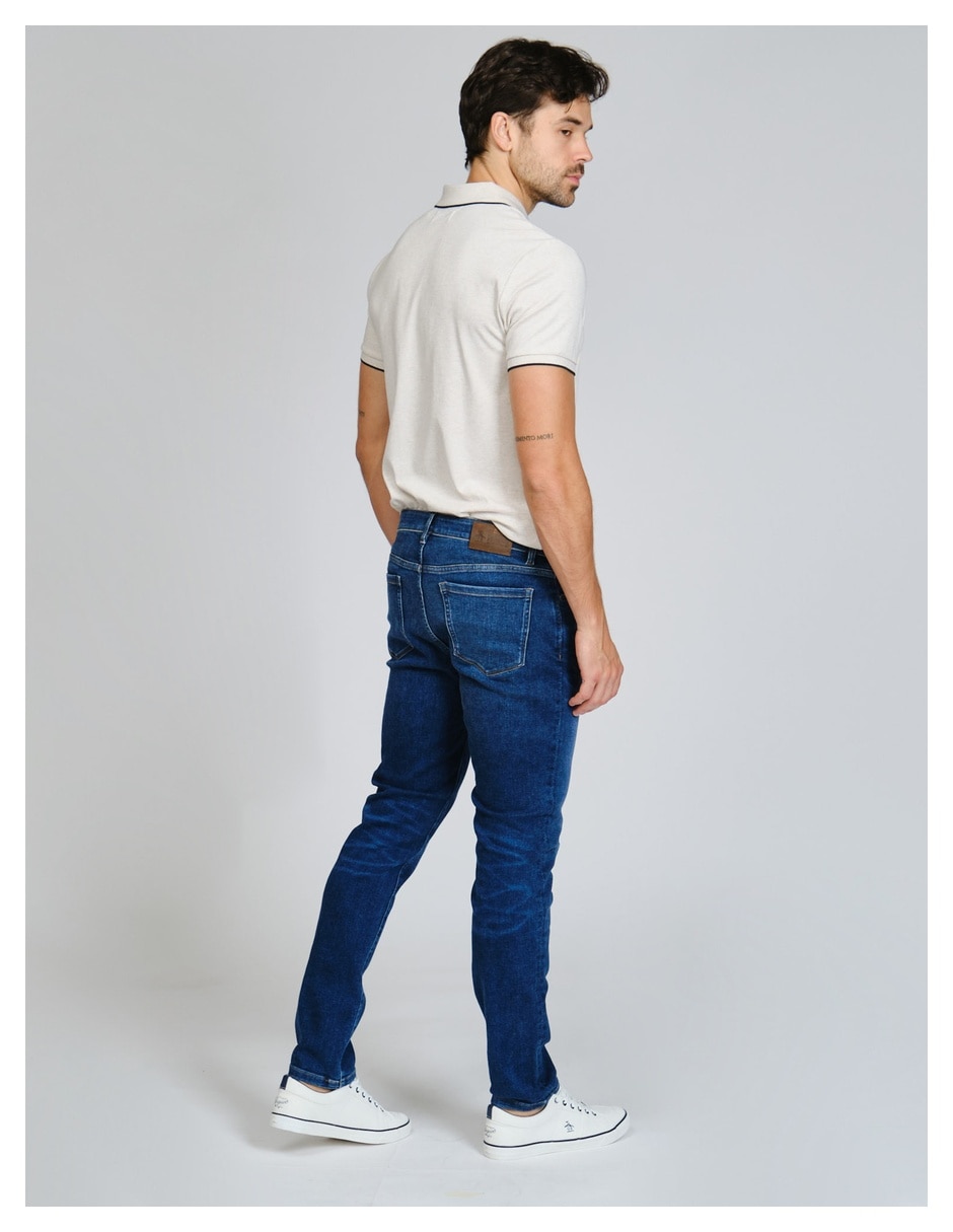 Jeans straight lavado medio para hombre 4