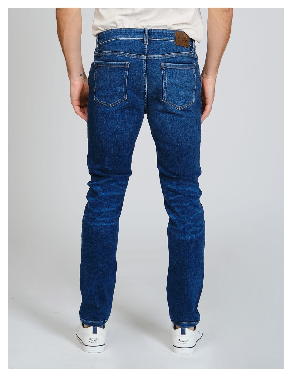 Jeans straight lavado medio para hombre 5