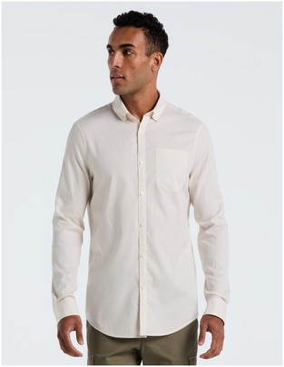 Camisa casual de algodón manga larga para hombre