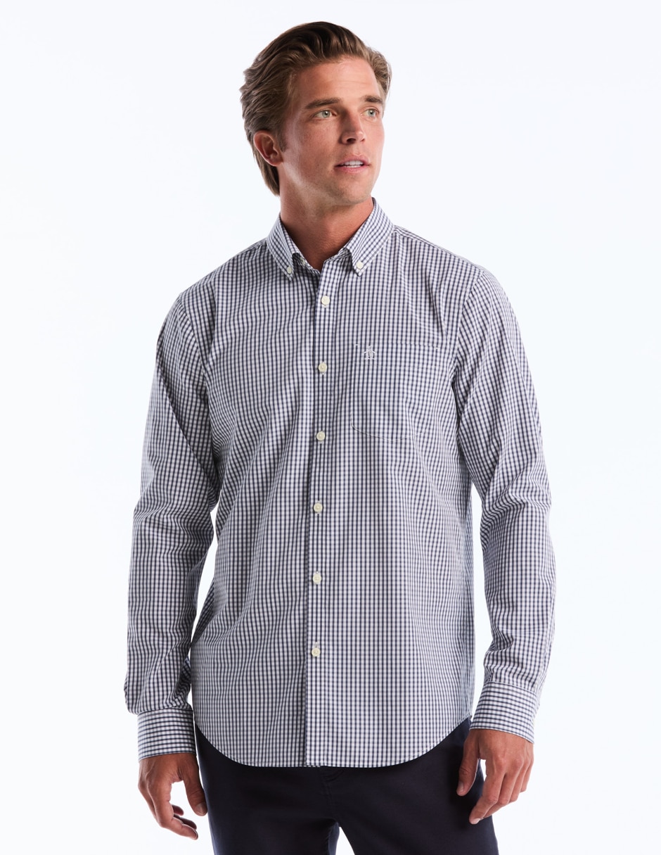 Camisa casual de algodón manga larga para hombre