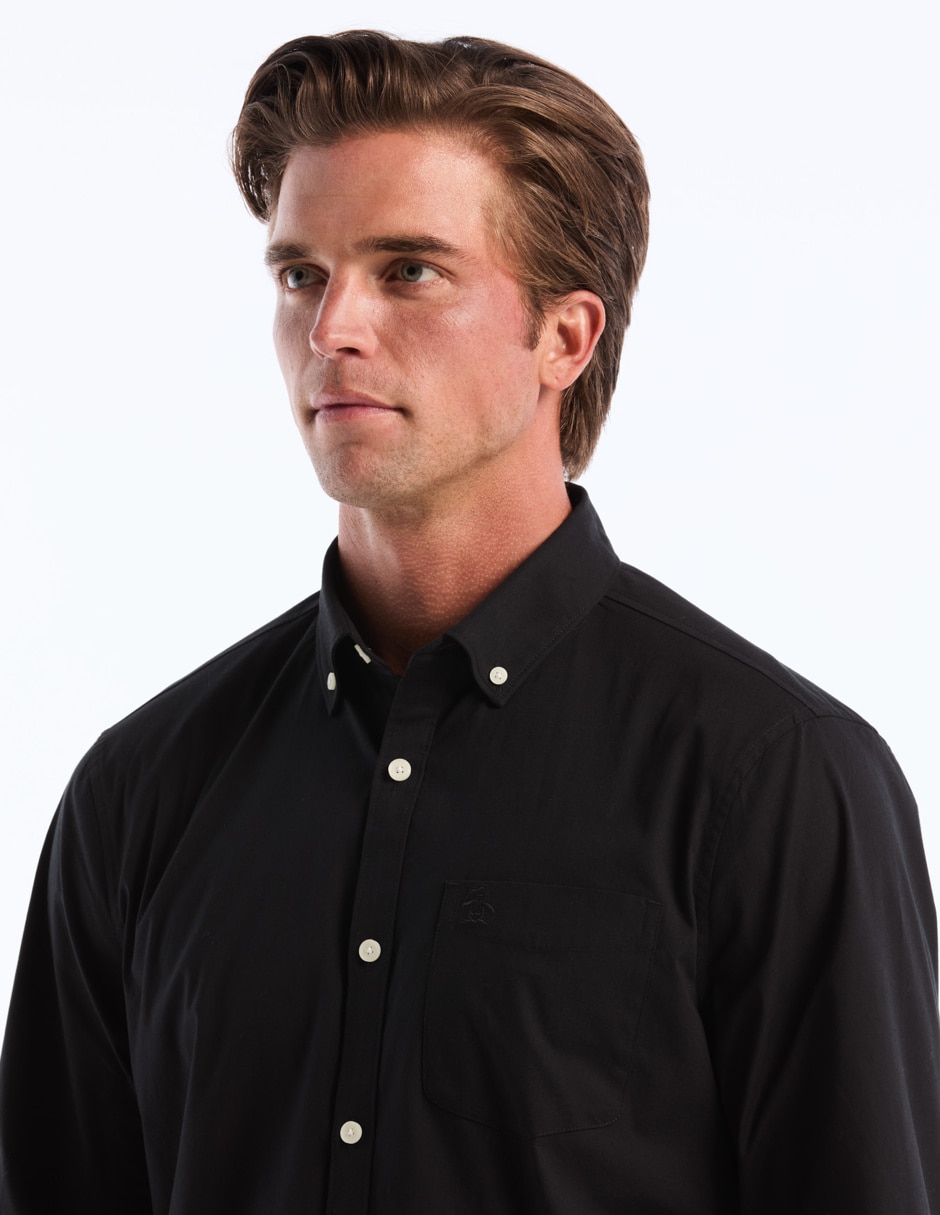 Camisa casual Original Penguin de algodón manga larga para hombre