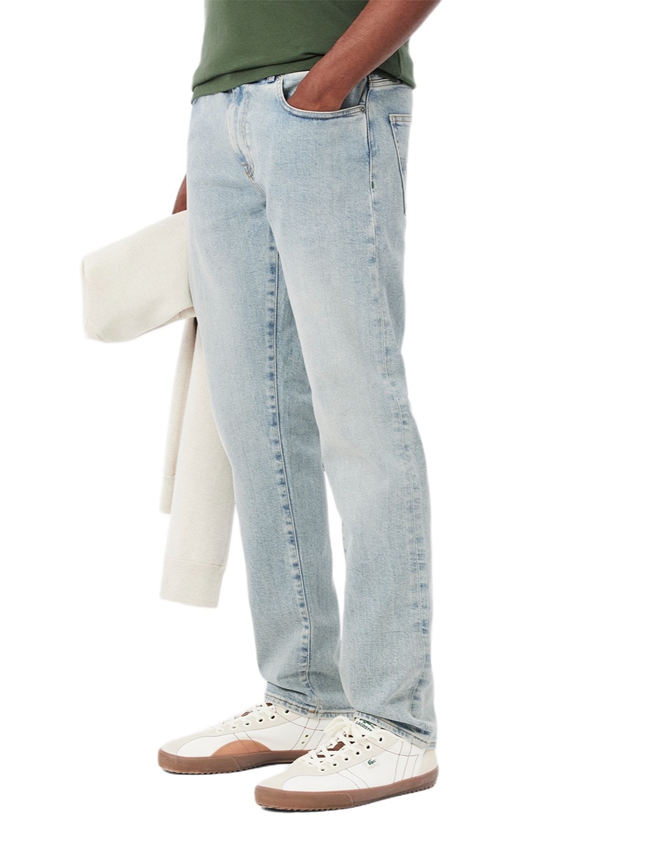 Jeans slim lavado claro para hombre